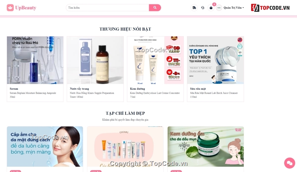 mỹ phẩm,bán mỹ phẩm,Website bán hàng bằng PHP